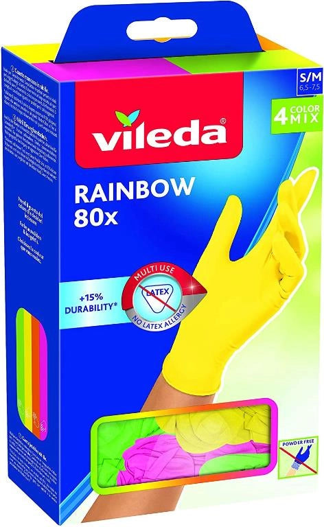 Guanti rainbow 80 pezzi mis. m   l vileda