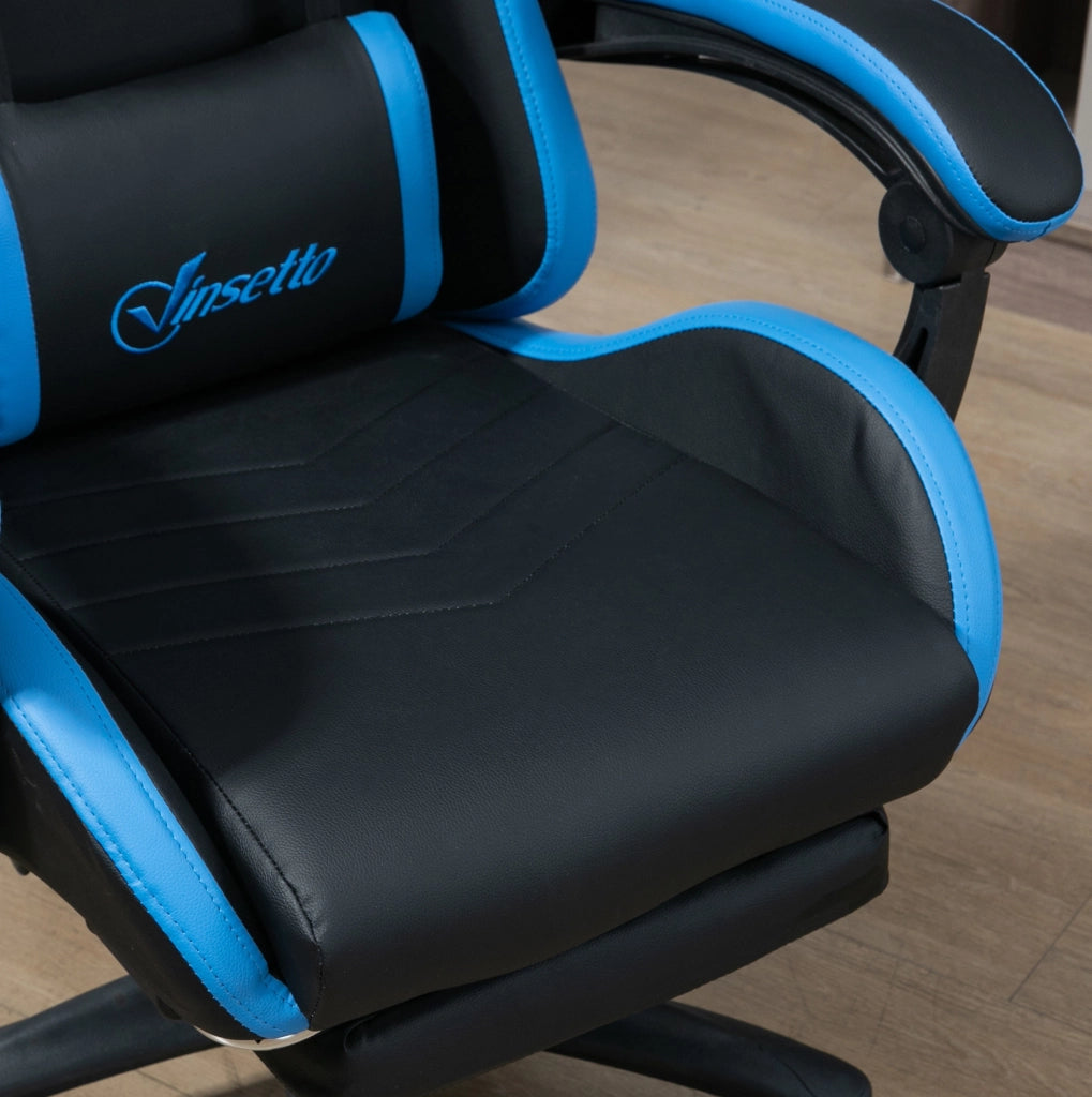 Sedia da gaming nera reclinabile con poggiapiedi
