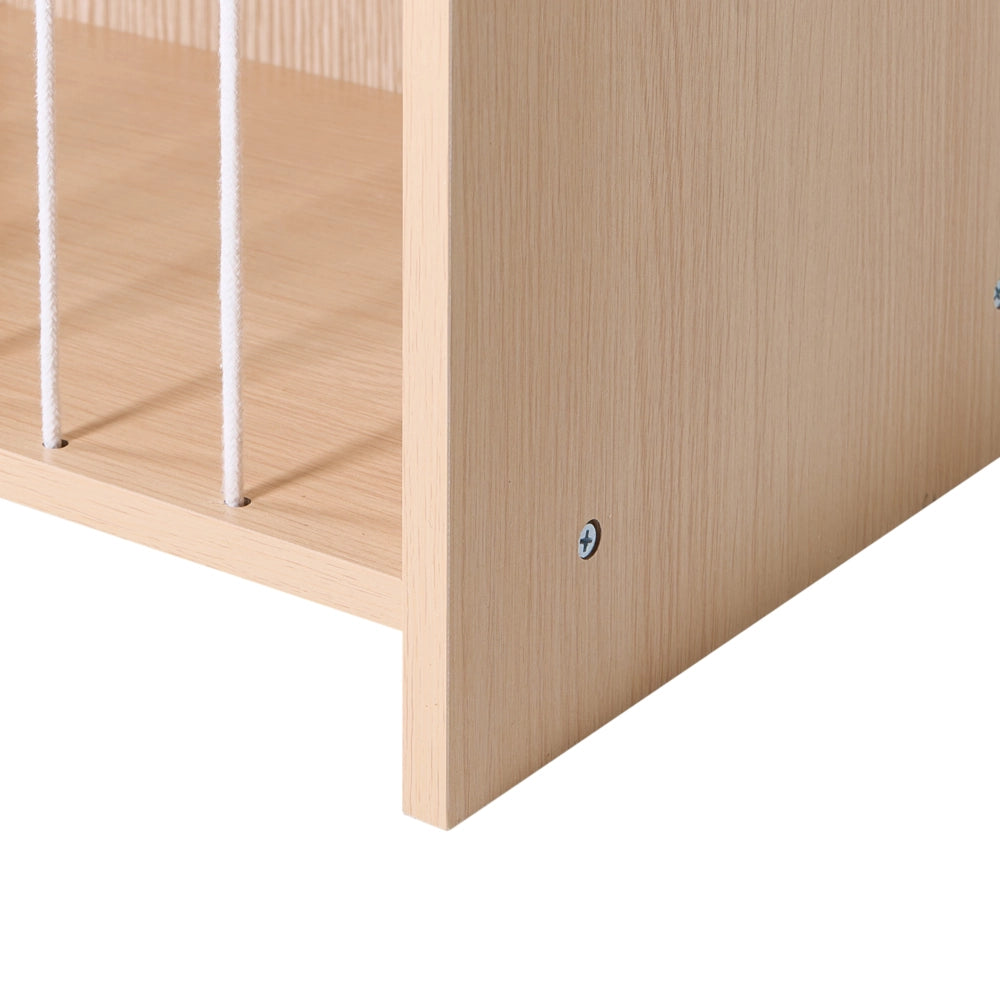 Libreria a 3 ripiani con spazio contenitivo in legno di pino marrone chiaro e ripiani in MDF