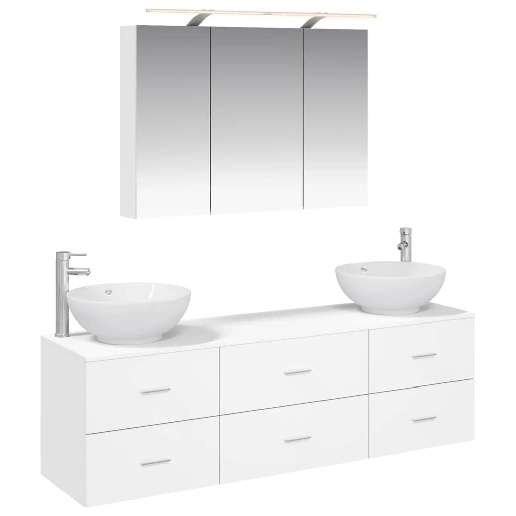 Set di mobili per il bagno 4 pcs Bianco 3406935