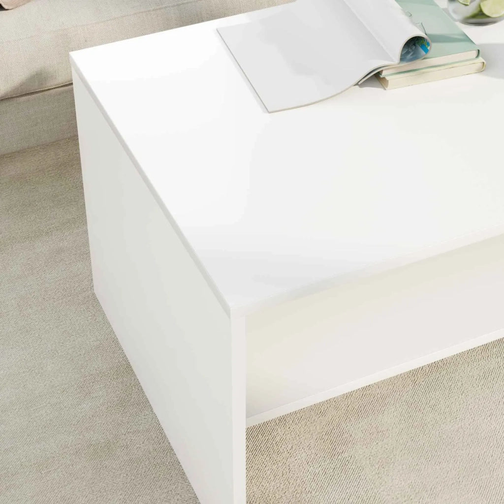 Tavolino da salotto Bianco 80 x 50 x 40 cm Legno ingegnerizzato 8000276