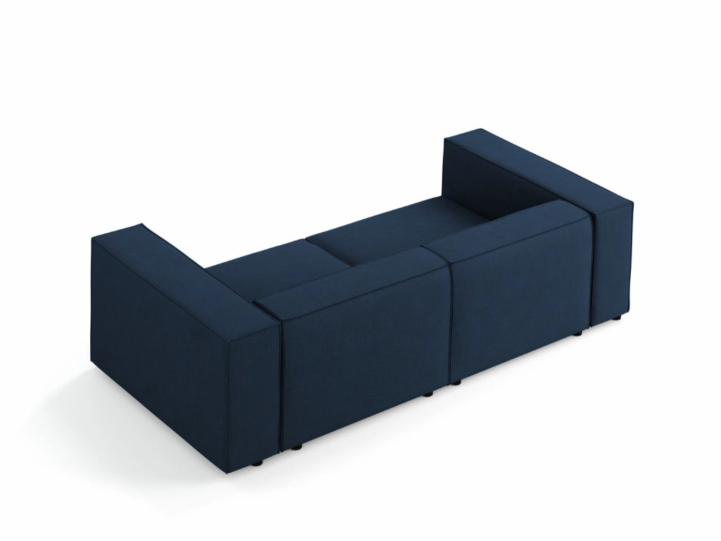 Cosmopolitan Design - Divano "Arendal" 3 posti in ciniglia con effetto a coste blu reale 