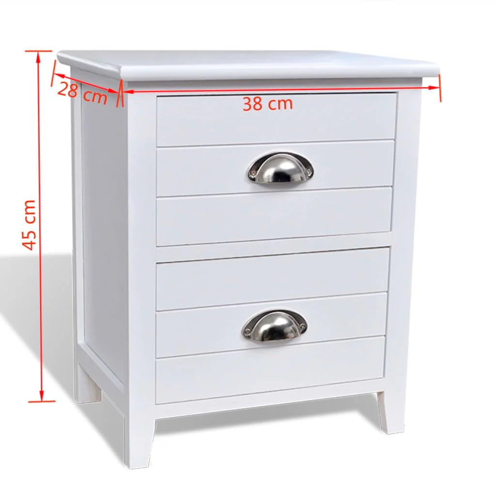 Set di 2 comodini comodini cassettiera mobili per camera da letto con 2 cassetti bianco 1402121