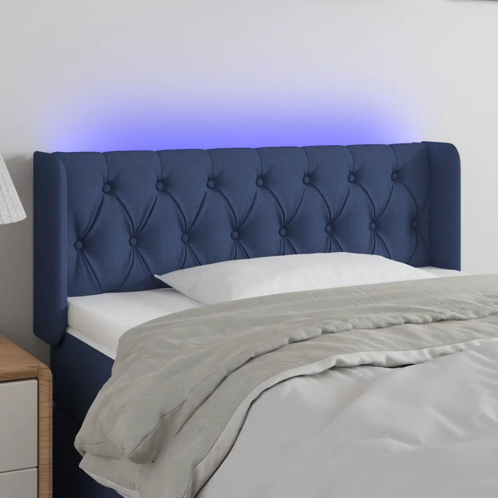 Testiera | Testata a LED Blu 93x16x78/88 cm in Tessuto