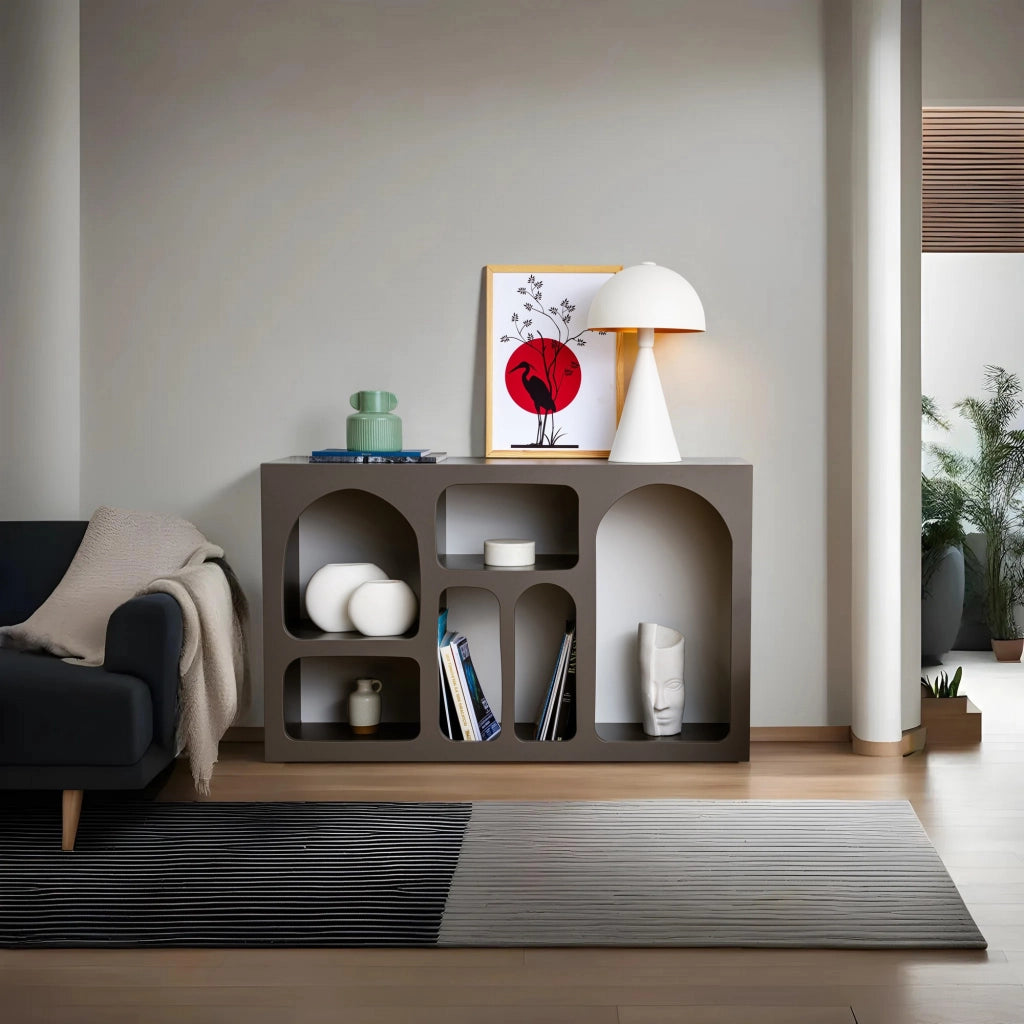 Credenza in legno "Liva 120" - 120 x 37 x 74 cm - Grigio antracite