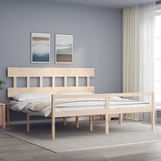 Letto per Anziani con Testiera-Struttura Letto per Anziani 200x200 cm in Legno Massello 955507