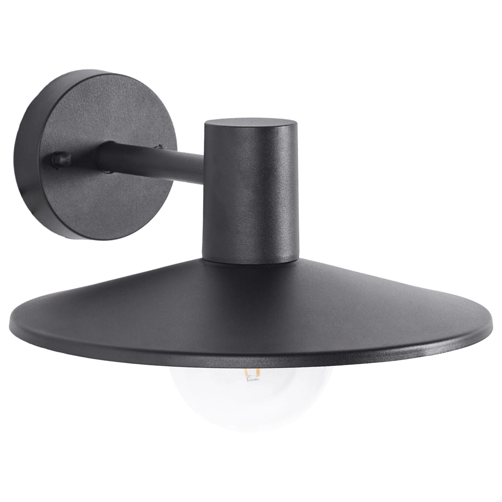 Lampada da parete per esterni Sconce nere Metallo Alluminio Materiale sintetico Opaco Design moderno Giardino Patio