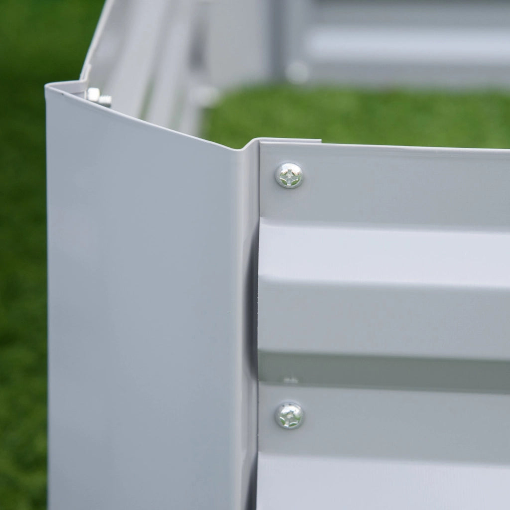 Set 2 Letti per Orto Rialzati 100x100x30 cm in Acciaio Grigio