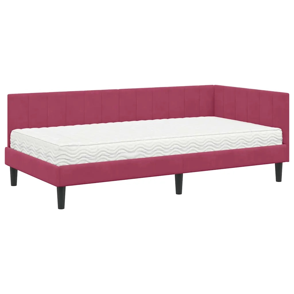 Struttura Letto Angolare con Materasso 2 pcs Verde Velluto 3393902