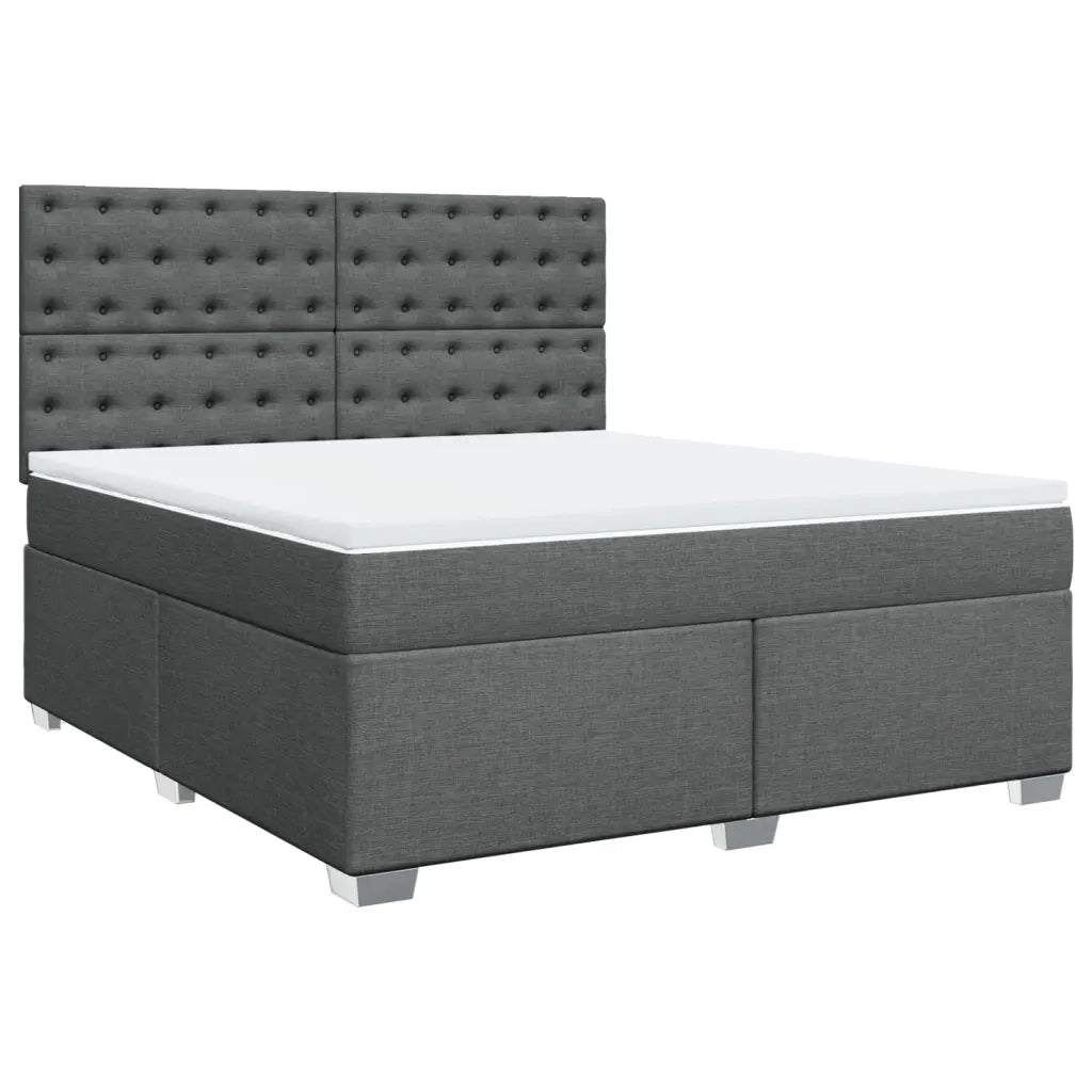 Giroletto a Molle con Materasso Grigio Scuro 180x200 cm Tessuto 3292882