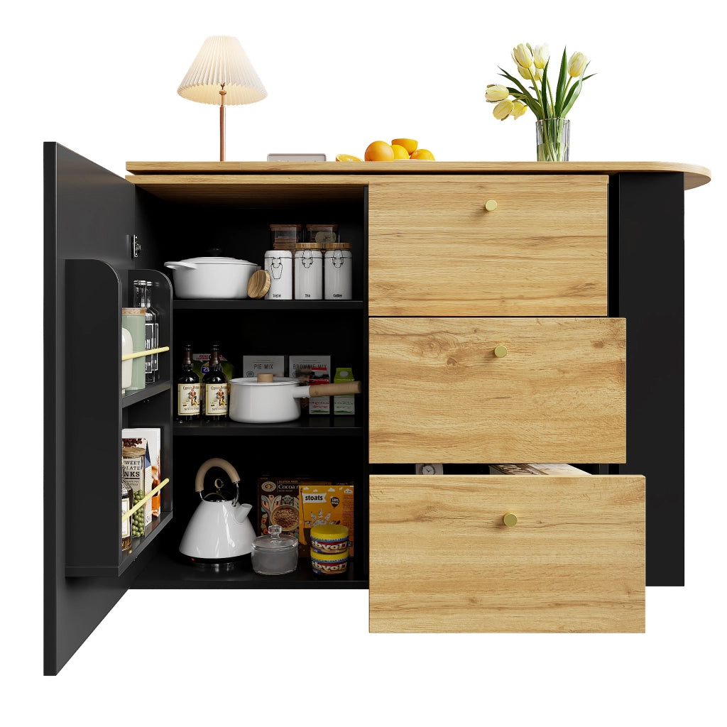 TAVOLO BAR 360° Girevole e Allungabile 138-204x39x104 cm Nero MDF