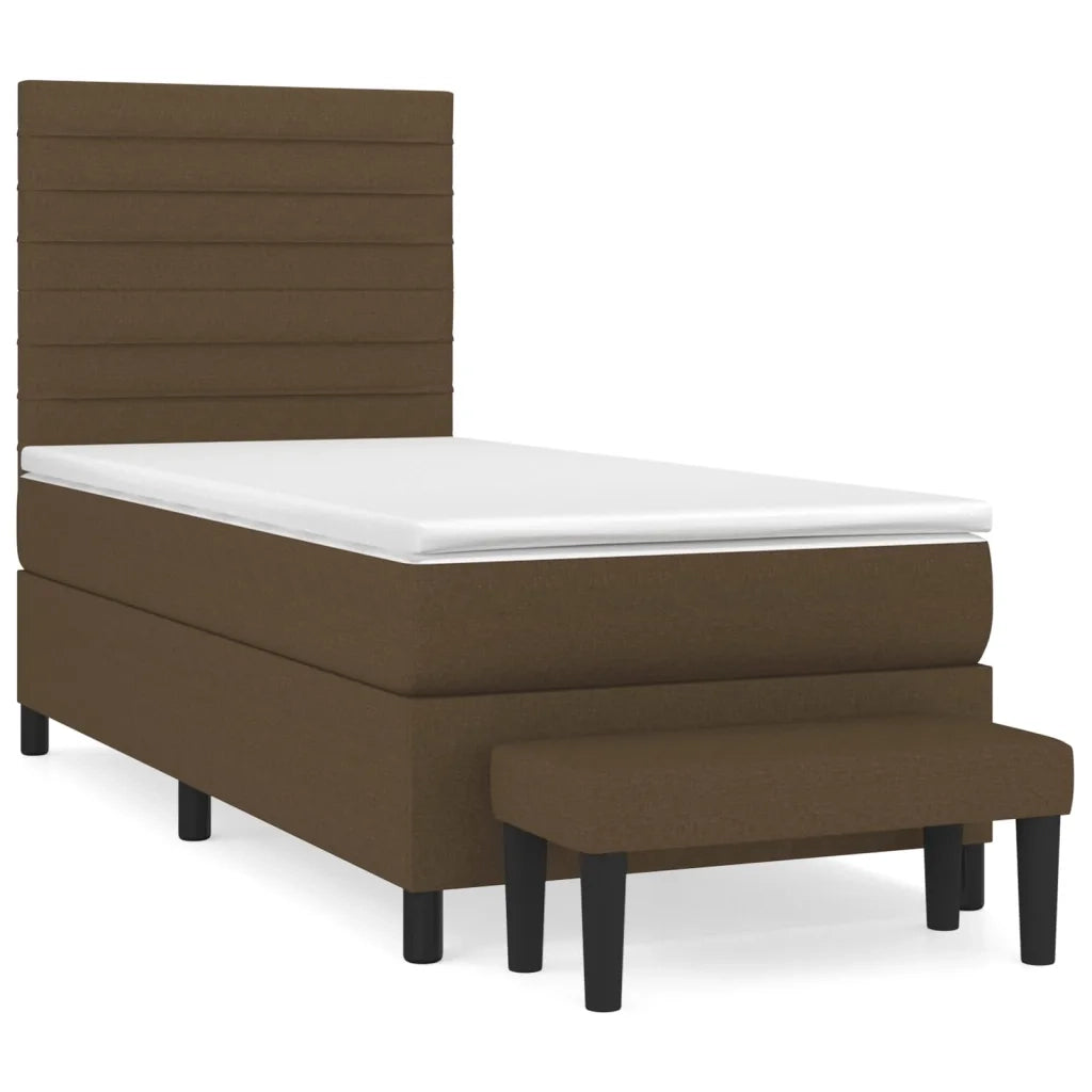 Giroletto a Molle con Materasso Marrone Scuro 80x200 cm Tessuto cod mxl 59437