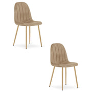 Set di 2 sedie Padva in velluto marrone e gambe effetto rovere