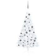 Set Albero Natale Artificiale a MetÃ  LED Palline Bianco 150cm  cod mxl 26950