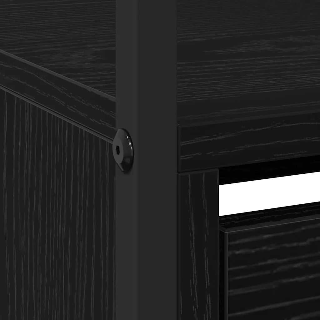 Mobile per scarpe con lo scaffale-Scarpiera Rovere Nero 100 x 34 x 112 cm