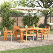 Set da Pranzo per Giardino 7 pcs Marrone 3375673