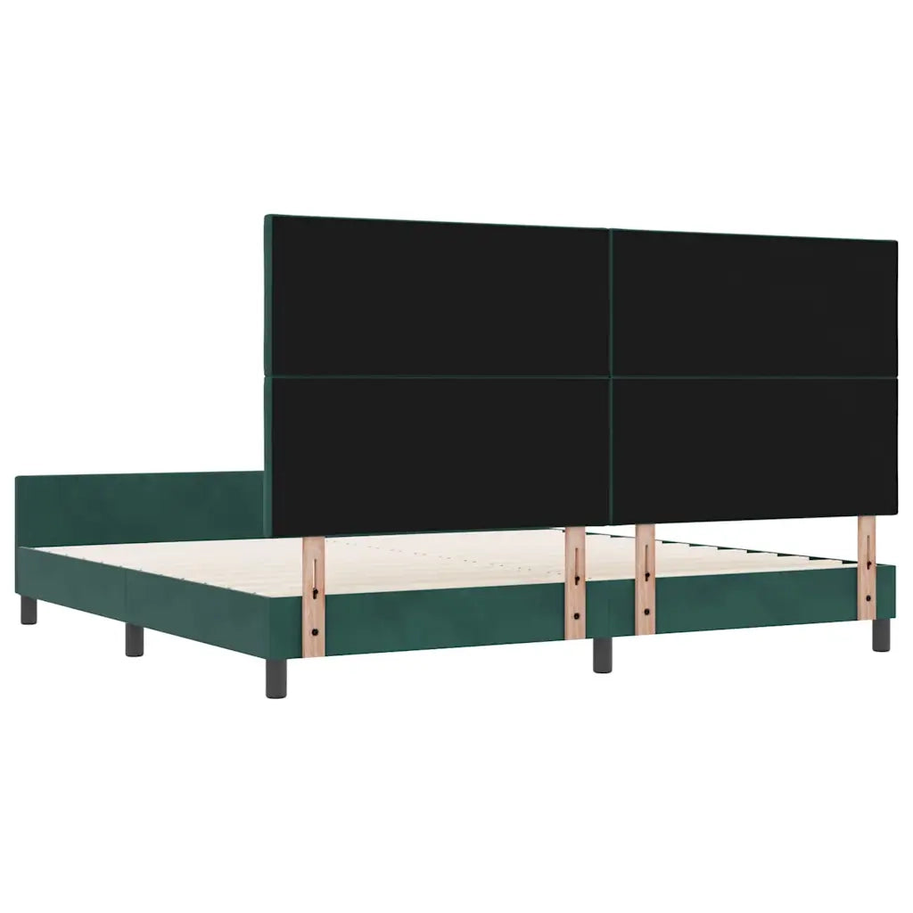 Letto a molle con testiera Verde Scuro 200 x 200 cm Velluto 3345032