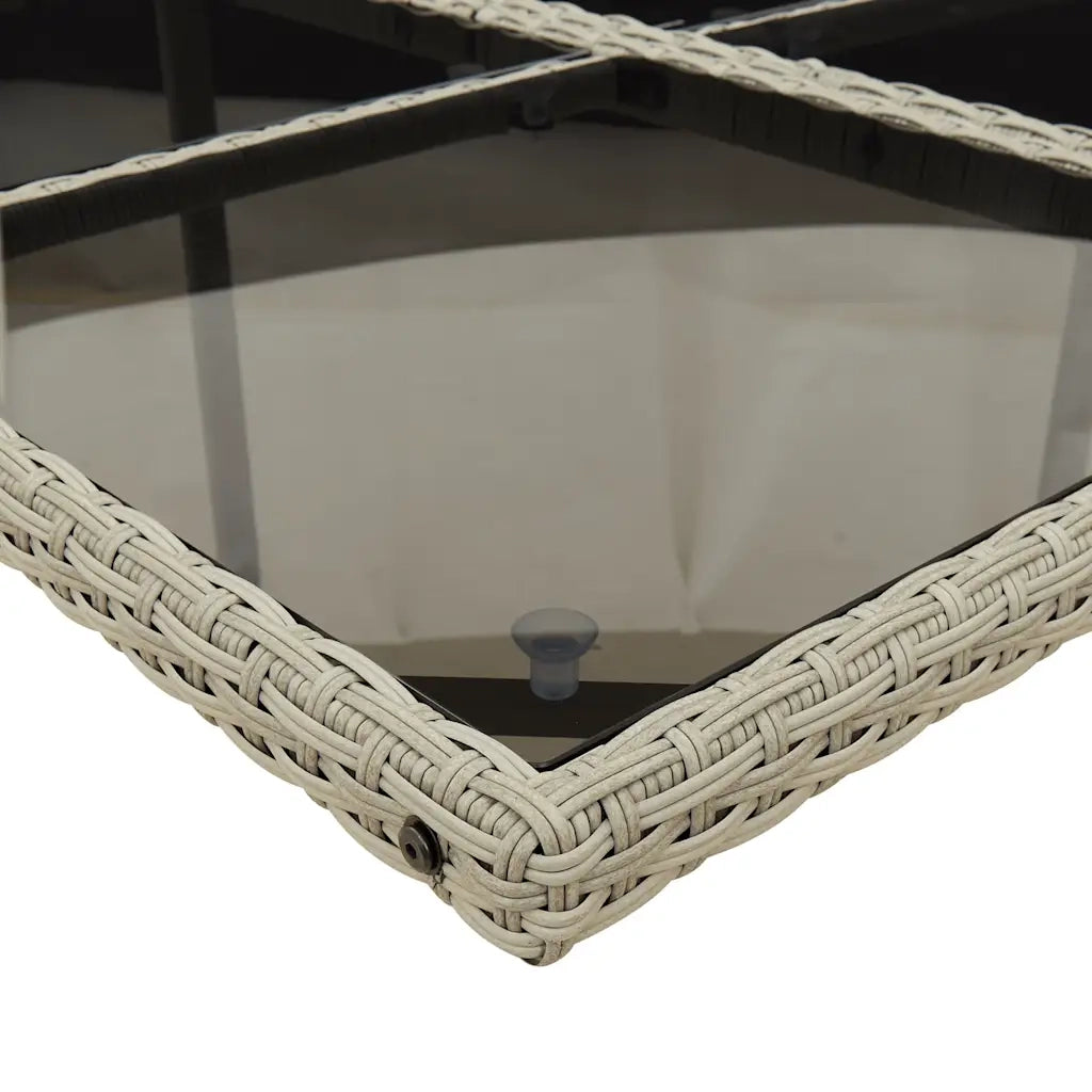 Set Pranzo Giardino 11pz con Cuscini Grigio Chiaro Polyrattan 3210971