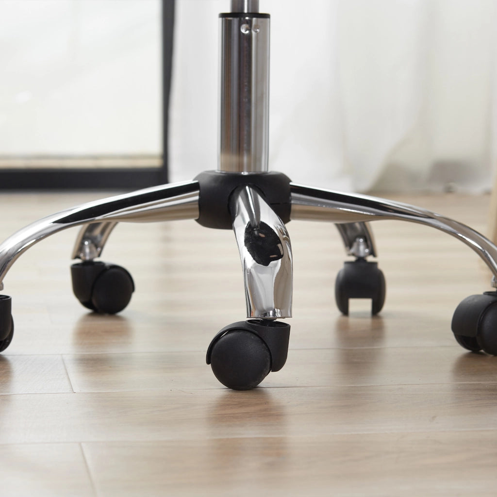 EasyComfort Sedia da Ufficio Ergonomica Senza Braccioli, Sedia per Scrivania in Tessuto Traspirante a Rete, Altezza Regolabile e 5 Ruote, 43x58x90-100 cm, Nero