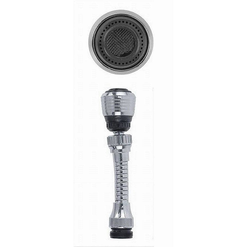 Trade Shop - Aeratore Rompigetto Rubinetto Da Cucina Cromato Nero Snodato 2 Getti Acqua 69258 -