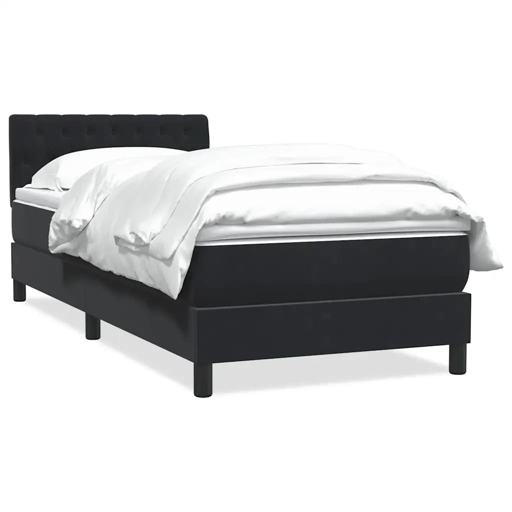 Giroletto a Molle con Materasso Nero 90x210 cm in Velluto 3316481