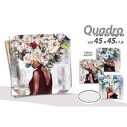 Trade Shop - Quadro Quadretto Decorativo 45 X 45 X 1,8cm Tela Su Legno Deluxe 4 Decori 831966 -