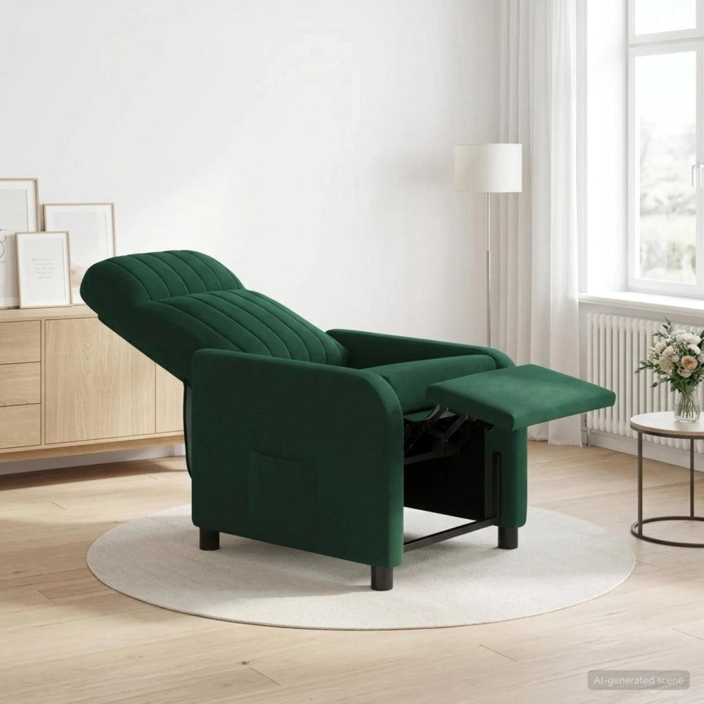 Divano Sedia-Poltrona reclinabile Verde Scuro Velluto (V)
