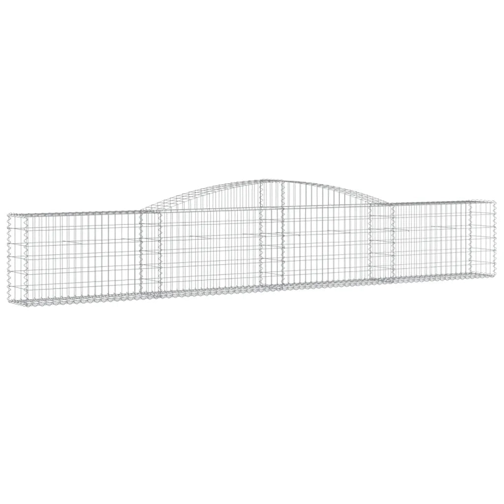 Cesti Gabbioni ad Arco 8 pz 400x30x60/80 cm Ferro Zincato 3146846