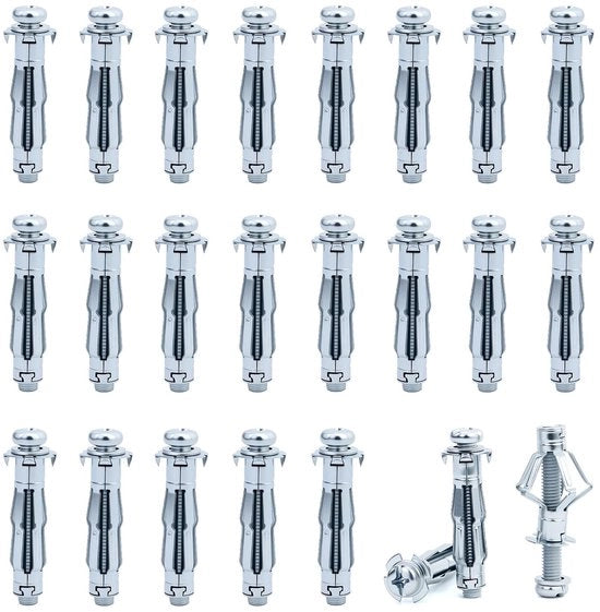 Pluggi per Gipsplati 21 Stuks - M8 x 52 mm - Metallo - Resistente alla Corrosione - Installazione Facile - Adatti per Gipsplati - Pluggi per Gipsplati