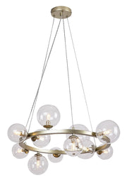 Lampadario Rabalux Aslov ottone vetro 11 luci G9 Ø71