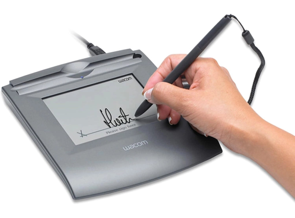 Tavoletta Wacom STU-500 da 5" con Schermo TFT in Bianco e Nero per Firma Digitale Include Penna Cavo USB AB Interfaccia Seriale RS232 e Schermo LCD in Vetro Temperato - Demo Espositivo
