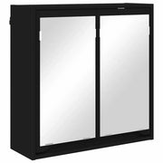 Mobiletto per specchio da Bagno | Armadio da bagno con porta Nero 60 x 20 x 60 cm