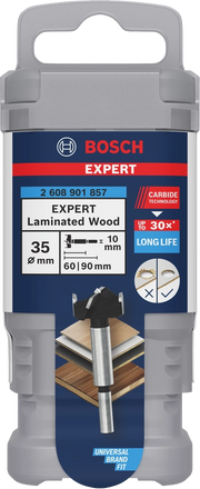 Bosch EXPERT Laminated Wood – Punta per cerniere legno 35 mm con tagliente in carburo per fori puliti