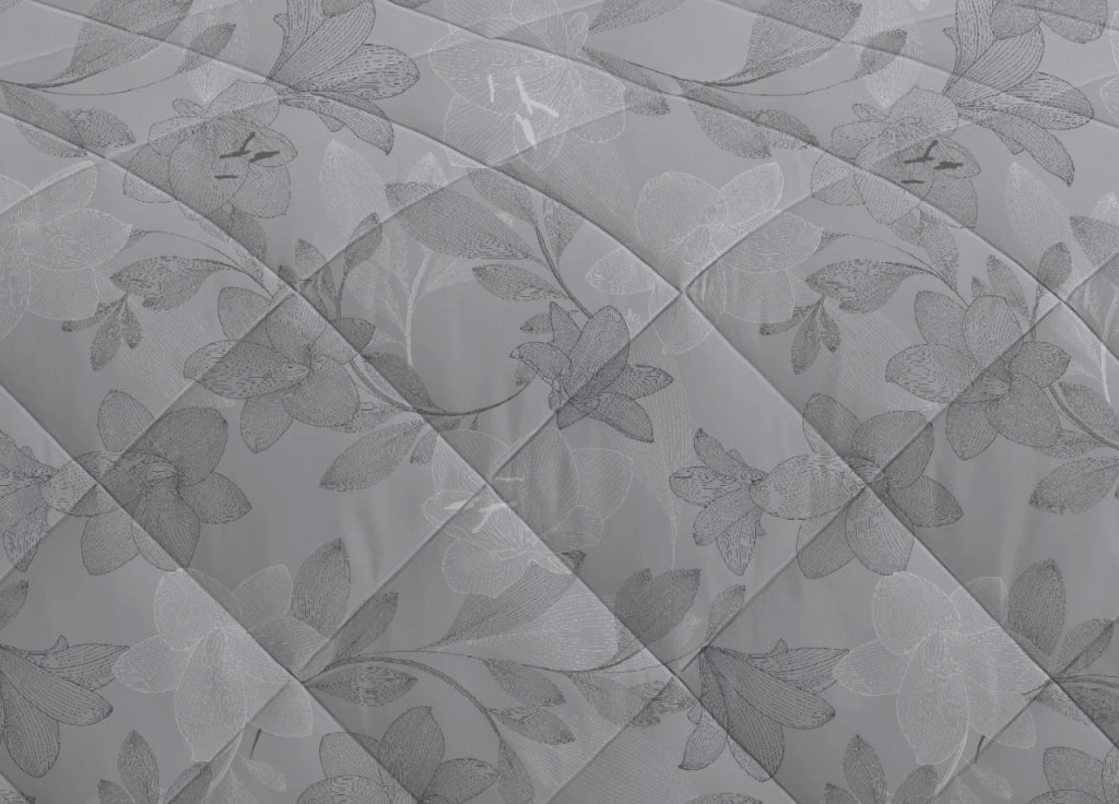 Trapuntino Piumino Estivo Primaverile 100gr/mq Leggero Disegno Lily - Singolo - Grigio