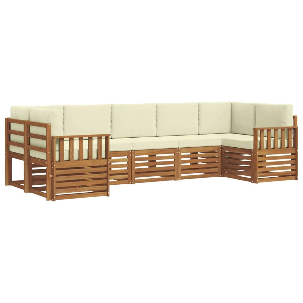 Set divano sezionale con cuscino 7 pcs Naturale e Crema 3375400