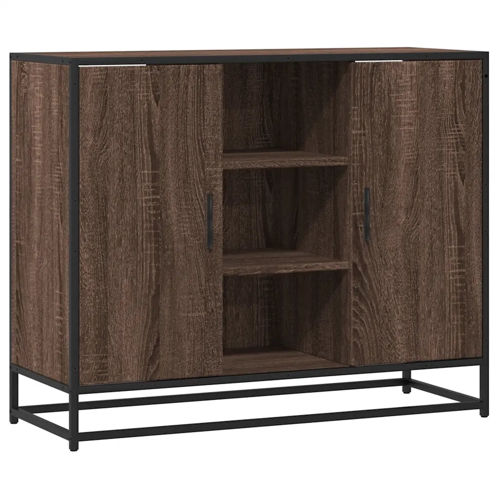 Credenza-Buffet-Armadio da cucina Rovere Marrone 92x35x76 cm in Legno Multistrato 469885