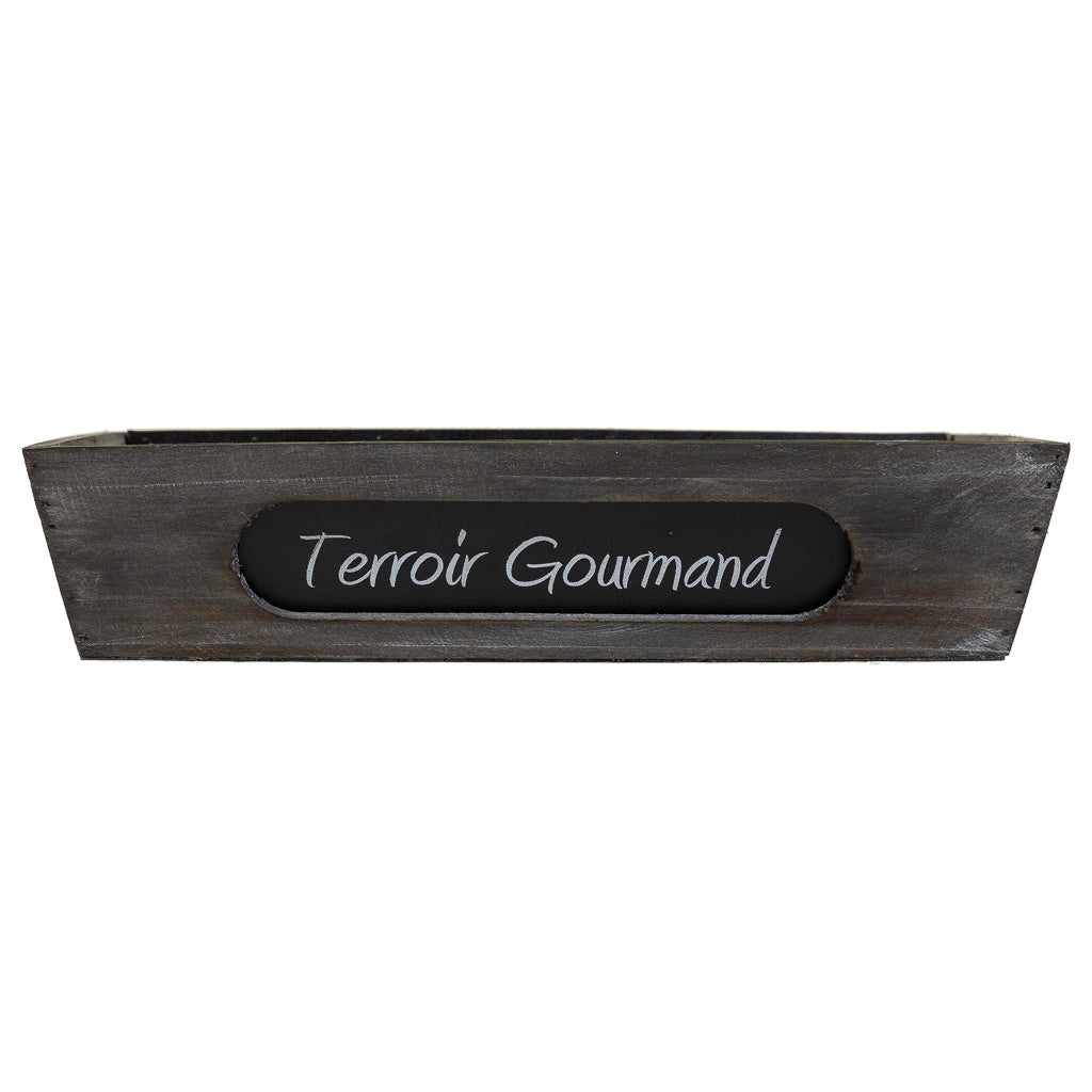 Cestino in legno grigio 37x28x8h cm