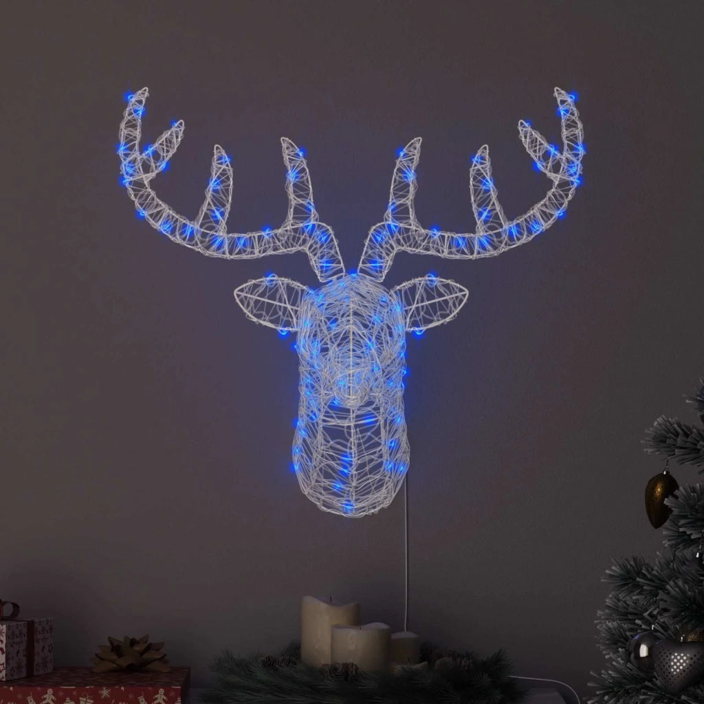 Testa di Renna con 140 LED Blu 68 x 36,5 x 62,5 cm Acrilico CFW6705049