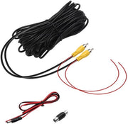 Cavo di estensione per videocamera 10 metri - Cavo RCA - Estensione cavo - Cavo per retrocamera - Connesione RCA nera - Inclusa cavo DC 1 metro