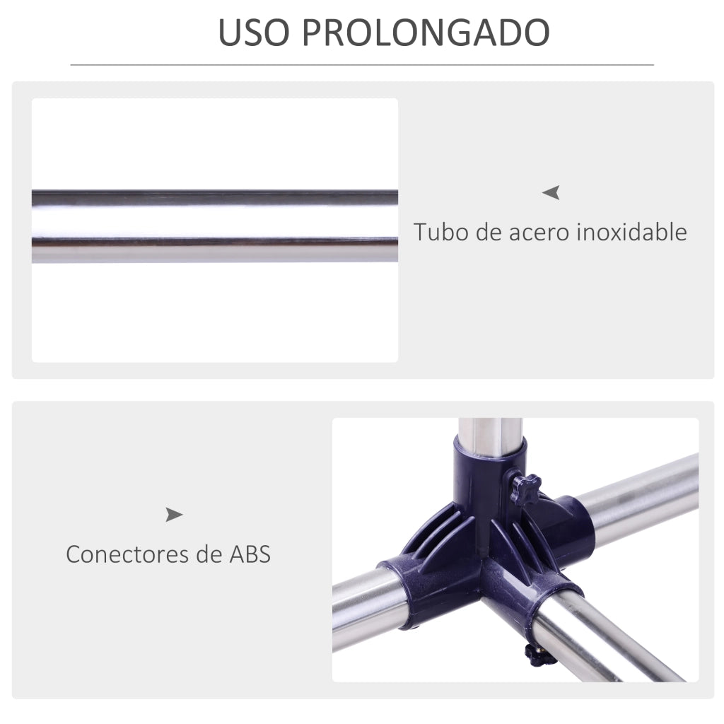 Appendiabiti 4 Ruote Regolabile in Acciaio Inox ¨C zephmum ¨C 95x45x170cm