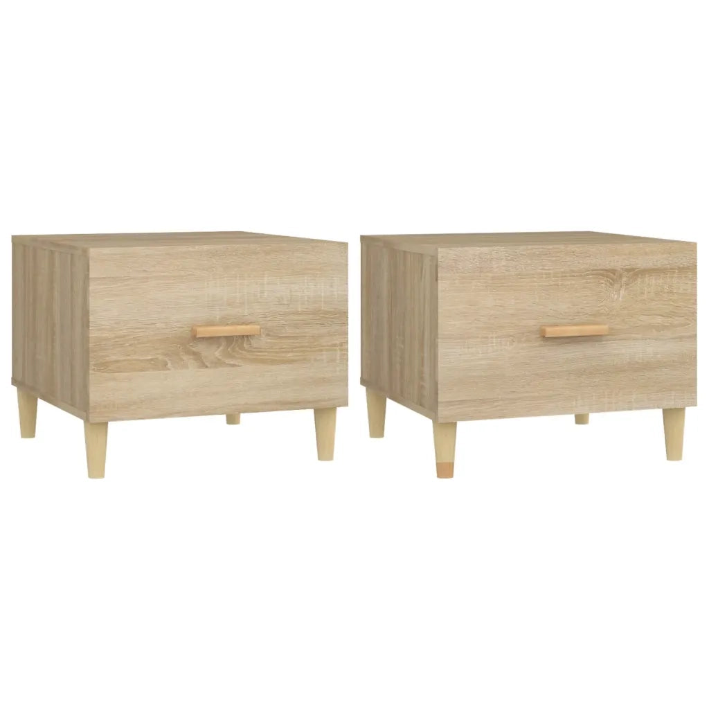 Tavolini Salotto 2pz Rovere Sonoma 50x50x40cm Legno Multistrato 812715