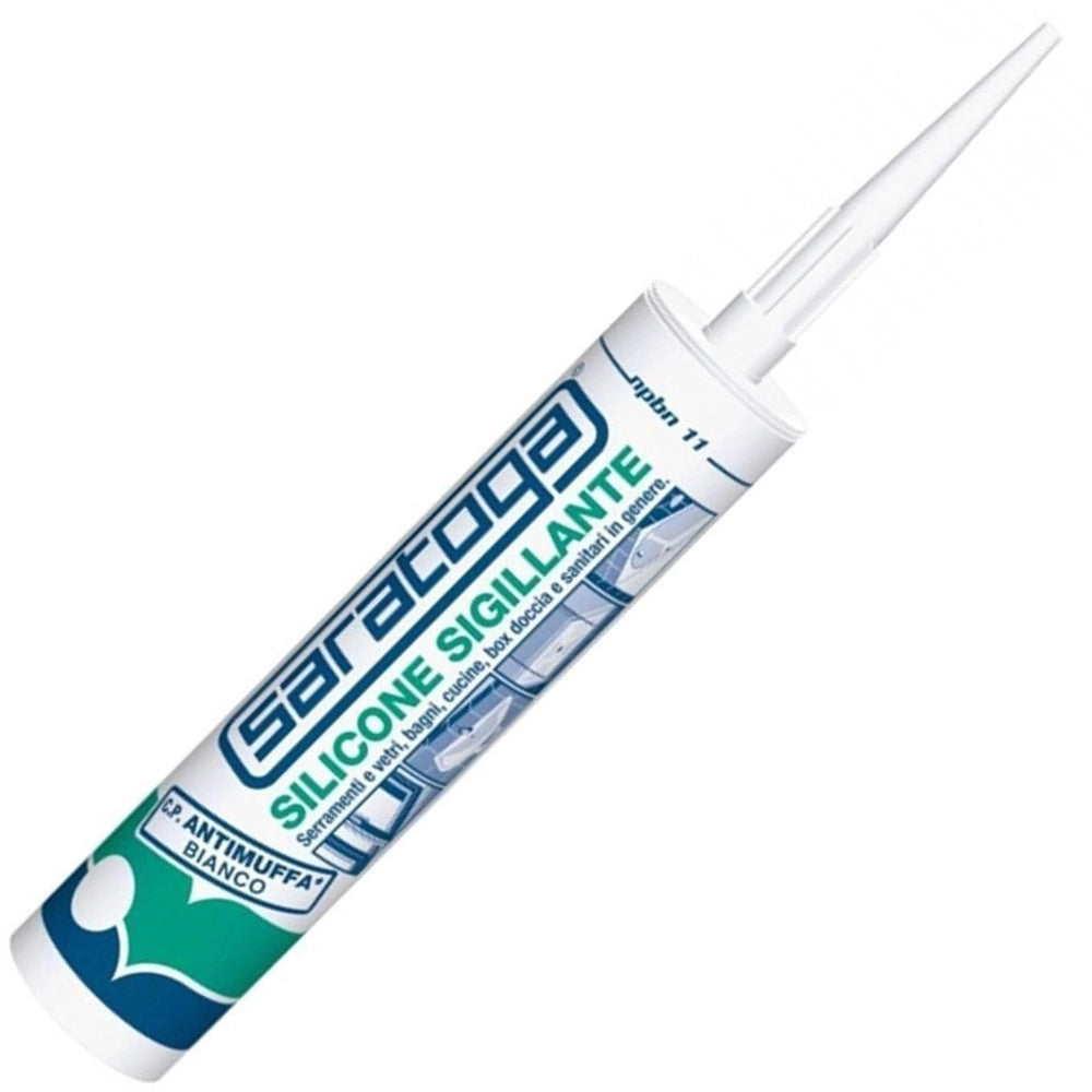 Trade Shop - Cartuccia Silicone Professionale Sigillante Antimuffa Acrilico Bianco 300 Ml -