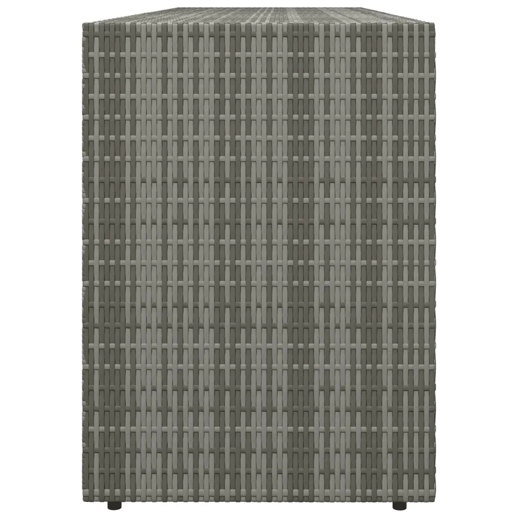 Mobile contenitore da giardino 198 x 55,5 x 80 cm ampio spazio pratico design contemporaneo in resina intrecciata grigia 02_0046635