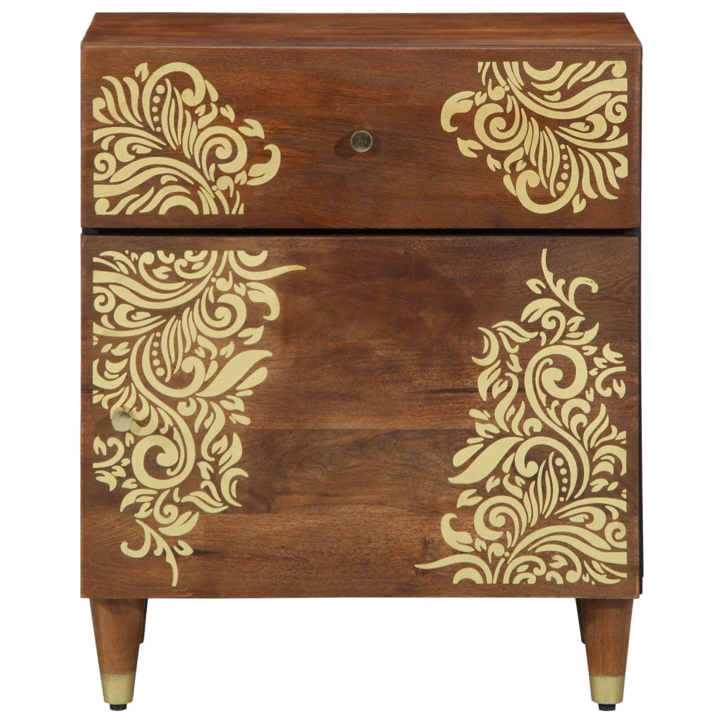 Comodino Marrone miele Legno massello 50 x 33 x 60 cm Durevole