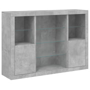 Buffet credenza cassettiera armadio mobile contenitore organizer per cucina soggiorno salotto con luci LED 3 pezzi legno ingegnerizzato grigio 02_0037220