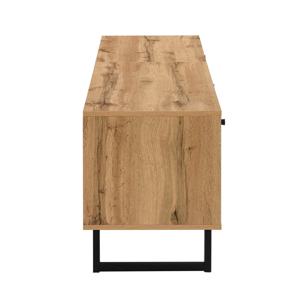 Mobile TV 190x40x50 cm; LED controllabili da app e ampio spazio; truciolare; colore naturale