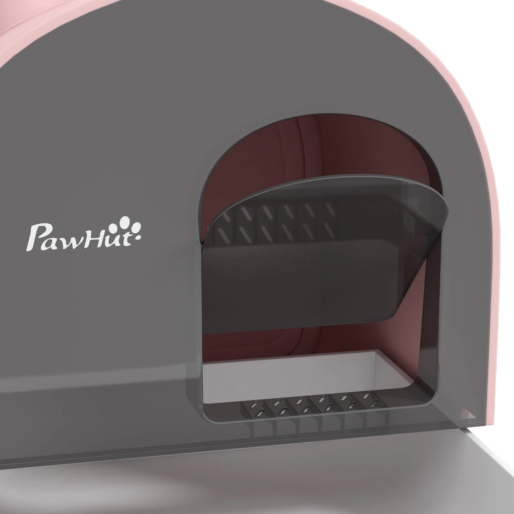 Lettiera per Gatti Chiusa con Filtri 43x44x47 cm Paletta e Vassoio in PP Rosa