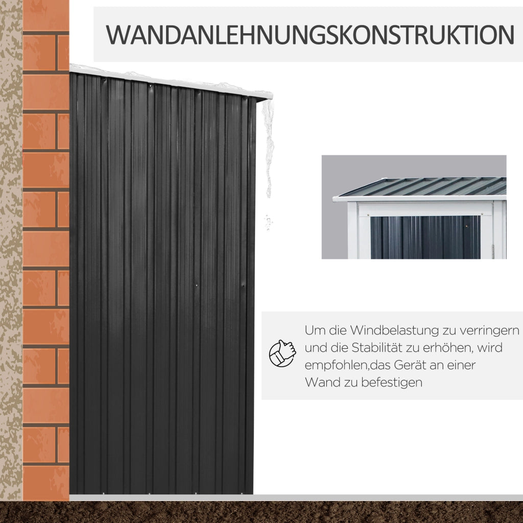 CASA DA GIARDINO in acciaio 142 x 84 x 189 cm Grigio scuro