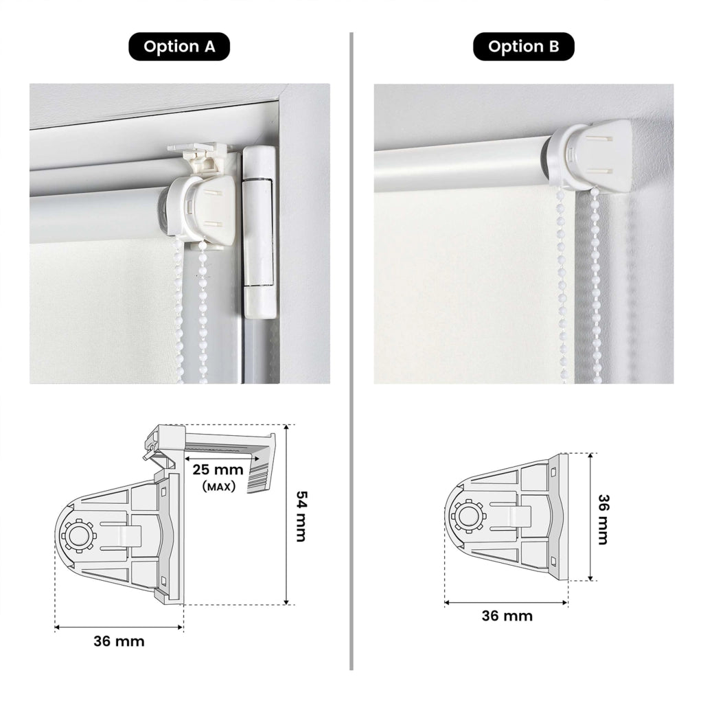 Tenda a Rullo Avvolgibile Oscurante EasyFix, Facile Da Installare, Fissaggio a Clip Senza Viti Bianco 45x180 cm