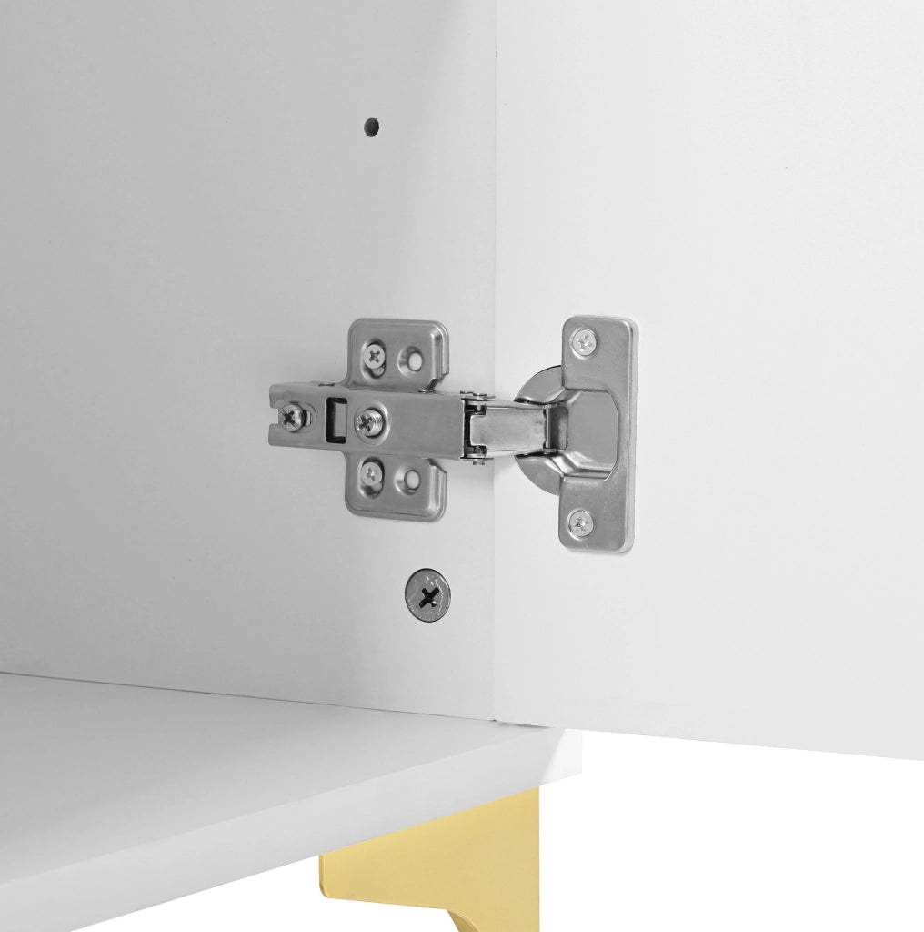 Mobile contenitore bianco in MDF con 2 ante e 2 cassetti 80x35x79,5 cm